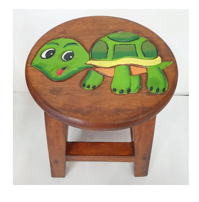 Kids Wooden Stool - Turtle