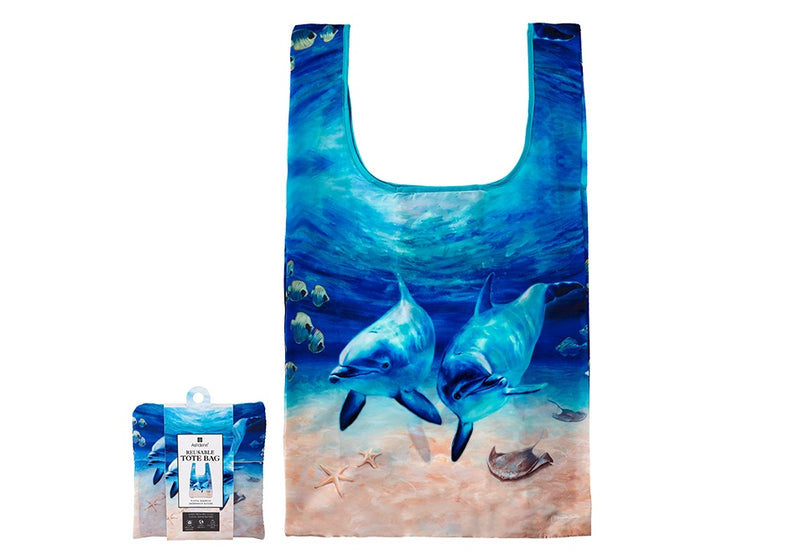Playful Dolphins Underwater Buddies Recycled PET Shopping bag