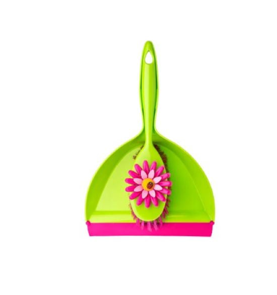 Vigar Flower Power Orange Palm Dish Brush With Holder