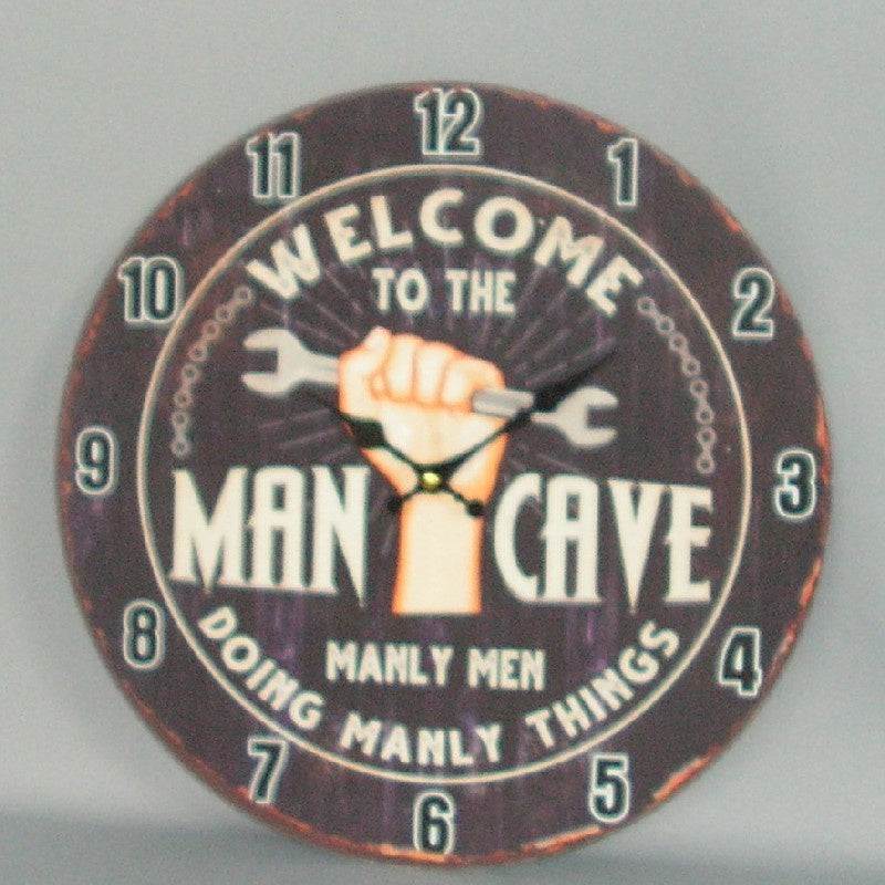 Man Cave Clock 34cm