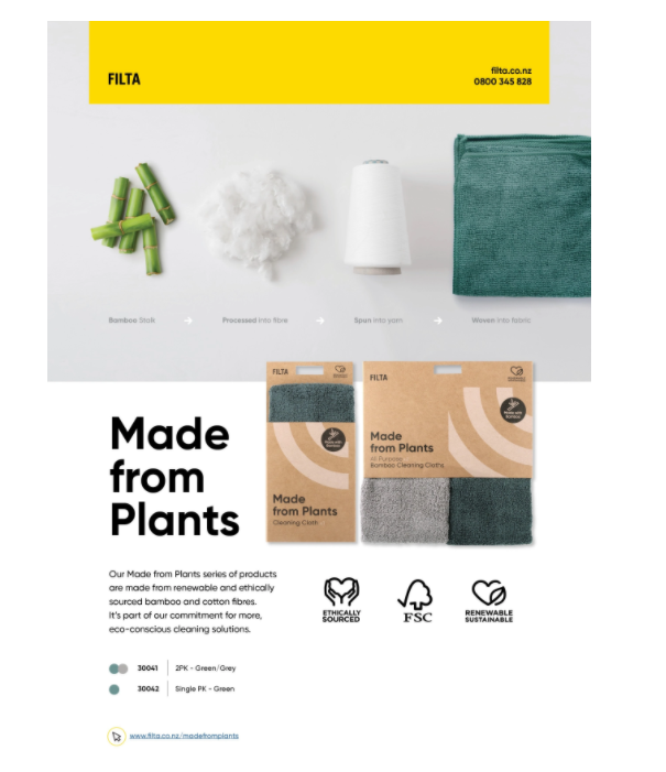 Filta Natural Bamboo cleaning cloth - 2 Pack Green/Grey