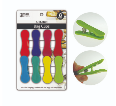 MC Colourful Bag Clips 8's