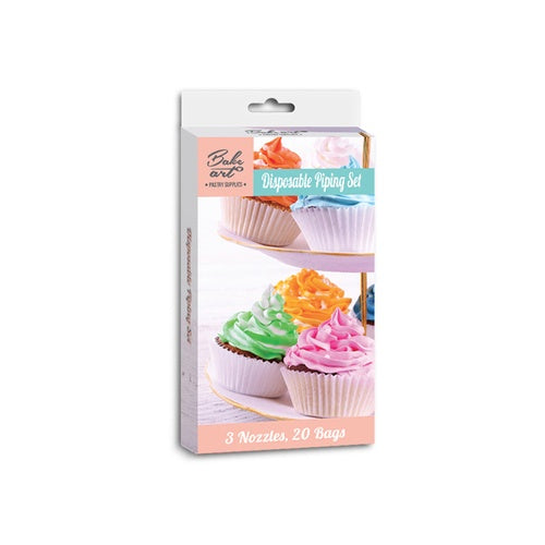Cake Piping Set 20pcs Bags with 3 Nozzles