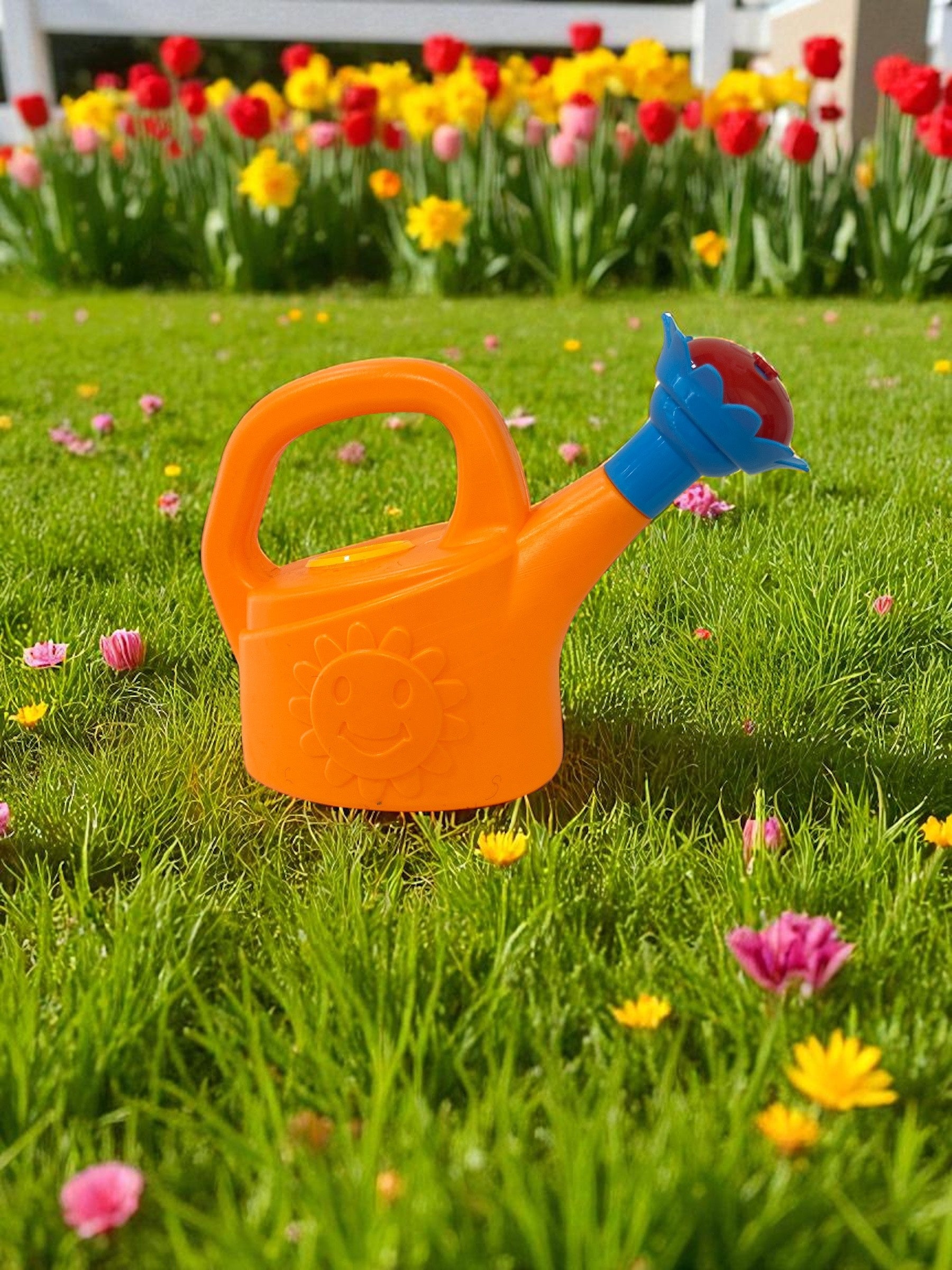 Mini Watering Can W Flower Rose