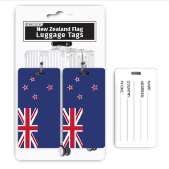 NZ Flag Luggage Tags 2 Pcs