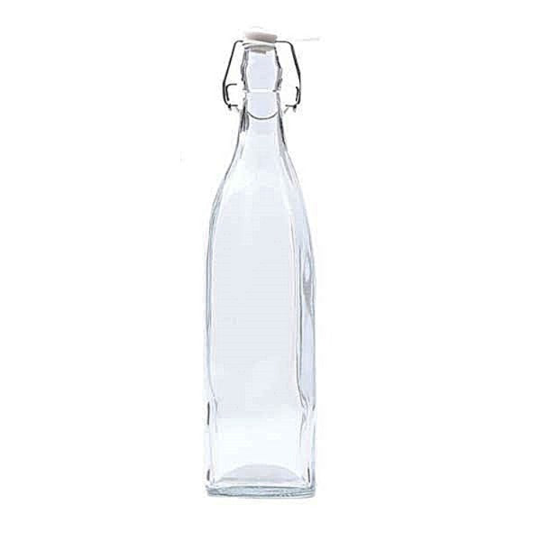 Kates Square Glass Water Bottle 1L