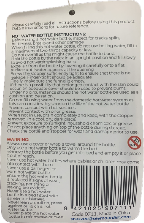 2L Snazzee Hot Water Bottle