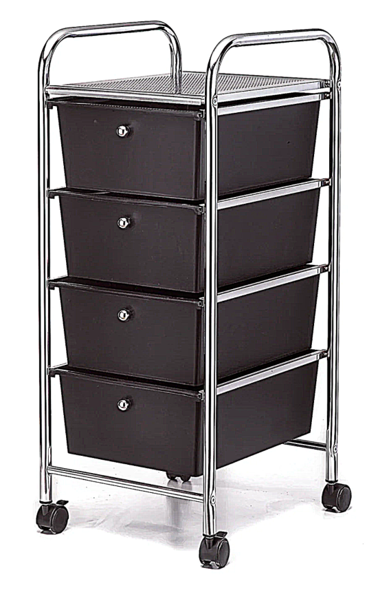 4 Drawer Set, Chrome / Black, Large