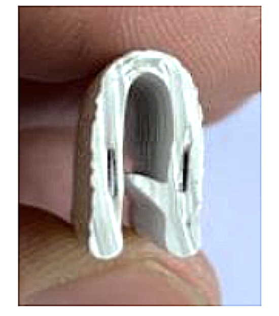 Clip on Edge Trim 4.7mm White Pinchwelt Aluminium