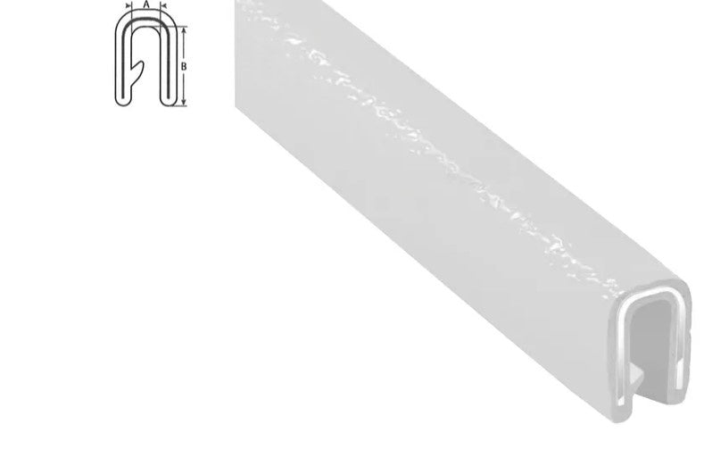 Clip on Edge Trim 4.7mm White Pinchwelt Aluminium