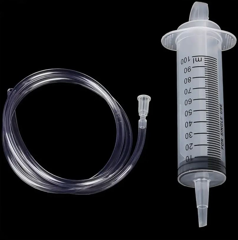Transparent Syringe, 100ml (With approx. 45cm Feeding Tube)