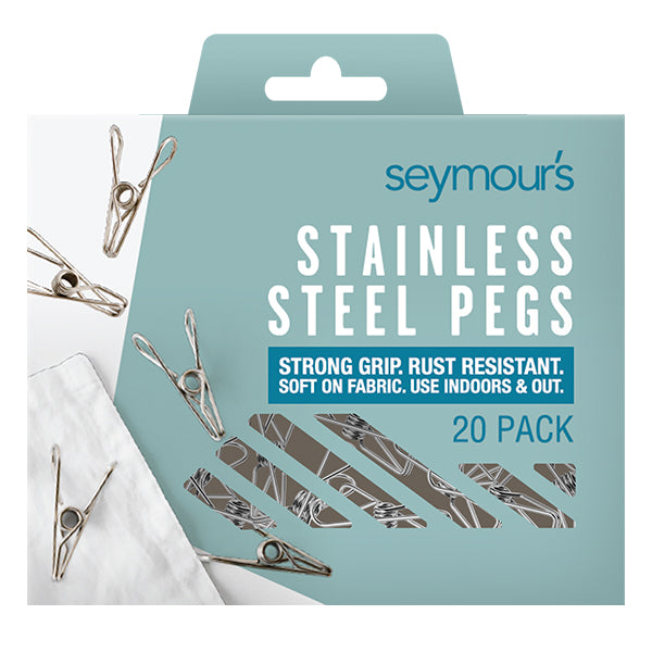 Seymours Stainless Steel Pegs – 20 Pack