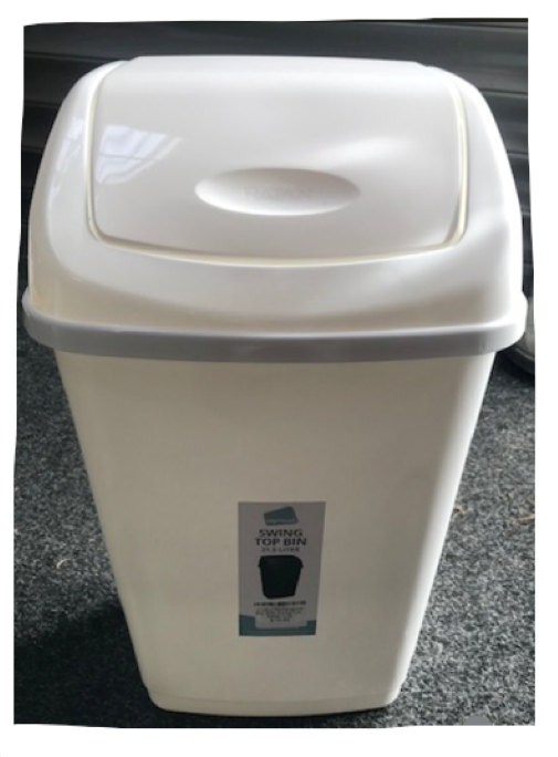21.5Lit Rectangular Bin With Swing Lid - White only