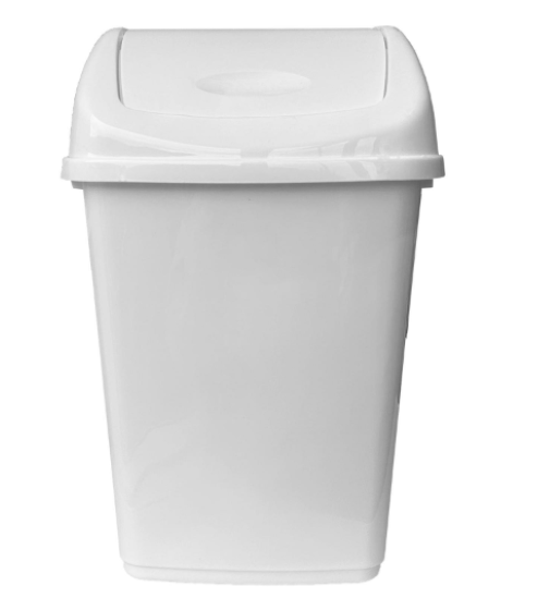 40l Rectangular Bin With Swing Lid Creamy White