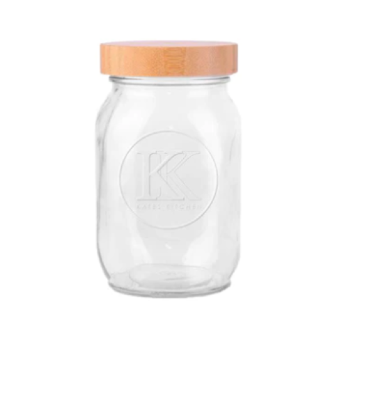 Kates 1000ml Glass Jar With Bamboo Lid
