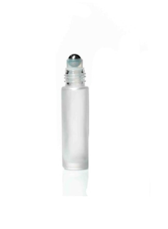 Frosted Petra Glass 10ml Roller, Bottle W Roller Ball Lid