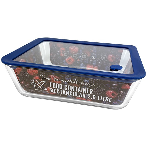 Kates Elara Glass Container with Vented Lid 2.6L
