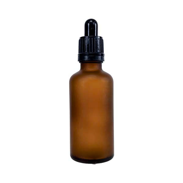 Amber Frosted Glass Dropper Bottle
