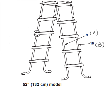 Lower J-Shaped Side Leg for Ladder 52" 132cm