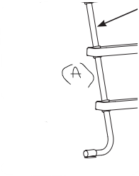 Lower J-Shaped Side Leg for Ladder 52" 132cm