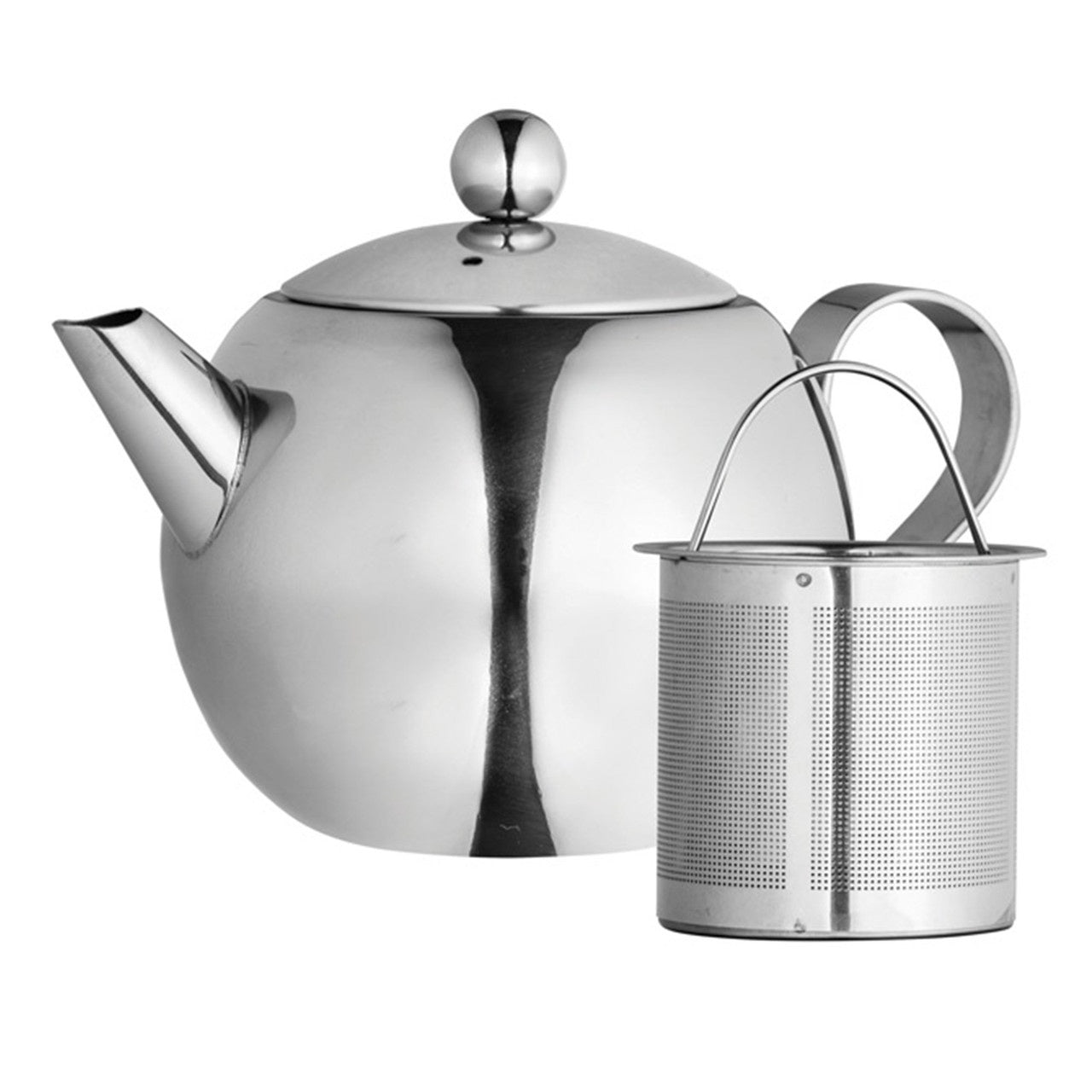 Nouveau Teapot With Laser Etched Infuser - 500ml - Stainless Steel