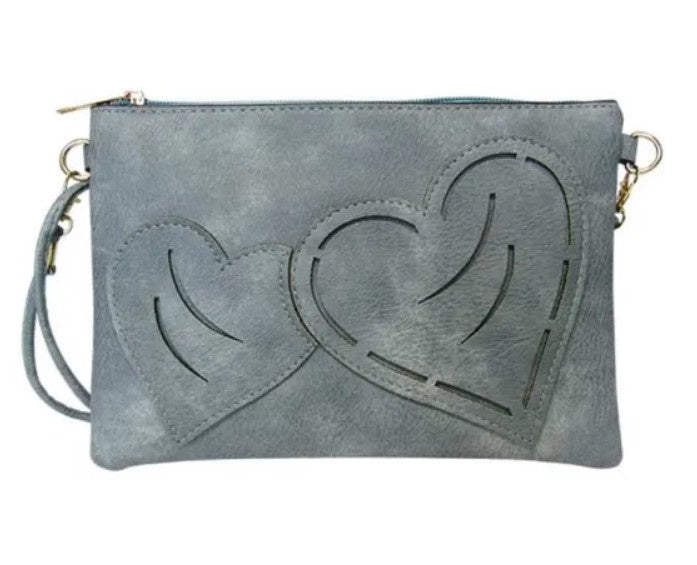 Shoulder Bag Two Hearts Blue