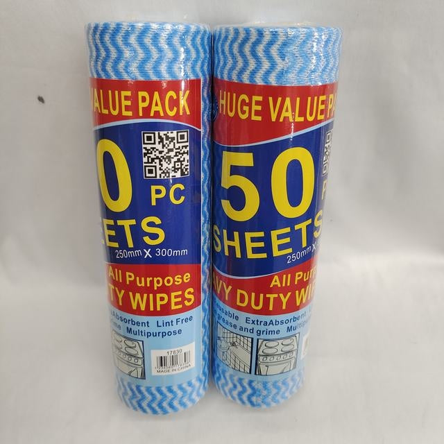 Heavy Duty Wipes 50 Sheet Roll