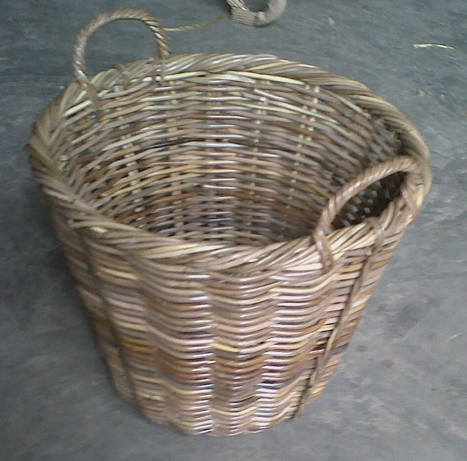 Round Tapered Cane Log Basket