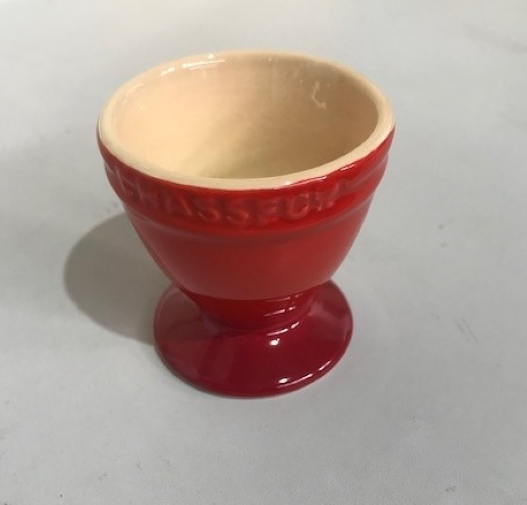 Egg Cup Single Red Ceramic