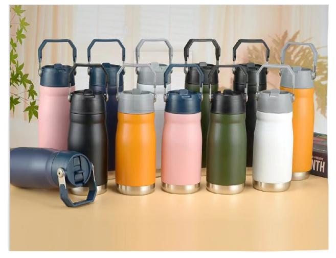 650ml Vacuum Flask Flip Straw Bottle