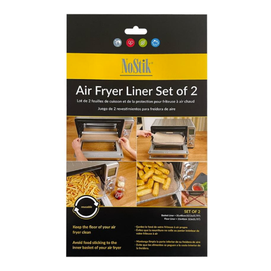 Nostik Air Fryer Liner Set of 2 Rectangular