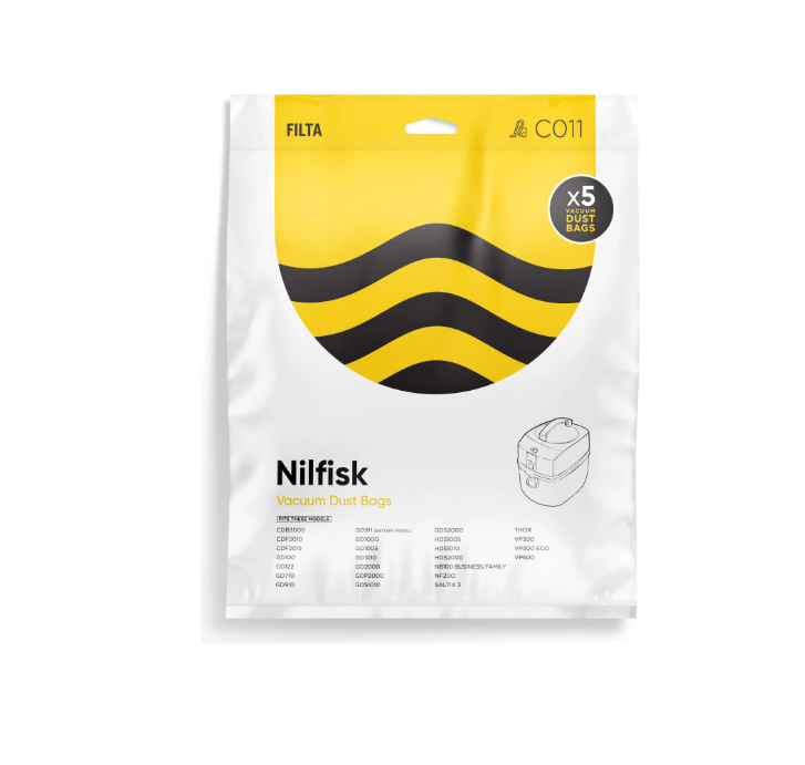 Filta Nilfisk Gd, Vp Series Sms Multi Layered Vacuum Cleaner Bags 5 Pk
