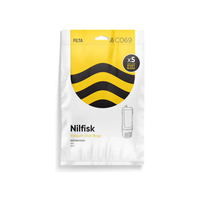 Filta Nilfisk Gd5, Gd10 Sms Multi Layered Vacuum Cleaner Bags 5 Pk