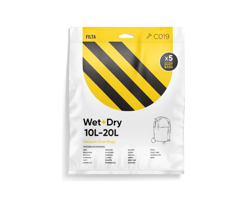 Filta Wet & Dry 20Lt SMS Multi Layered Vacuum Cleaner Bags Pkt of 5 (C019)