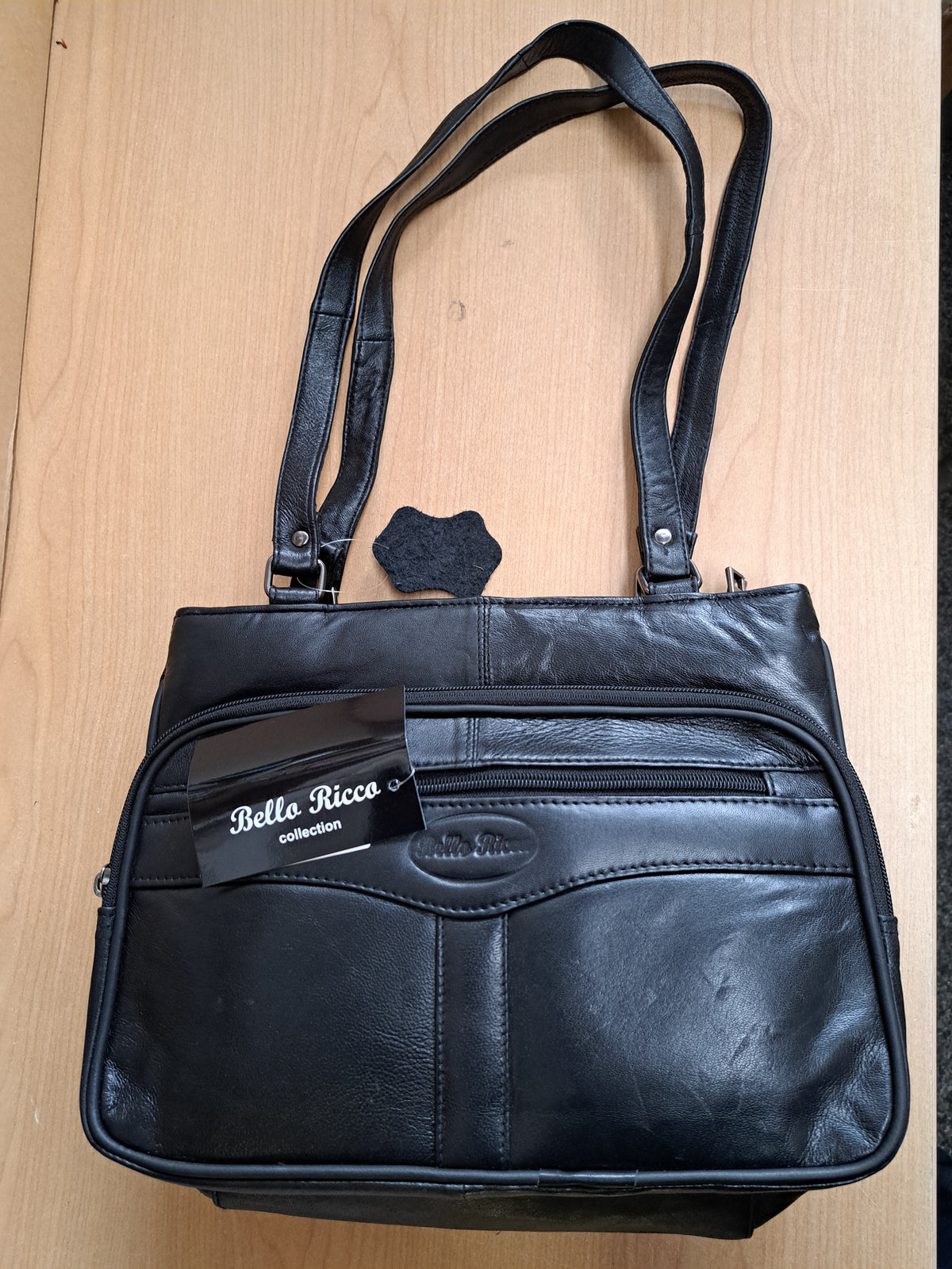 Black Ladies Leather Handbag - Bello Ricco