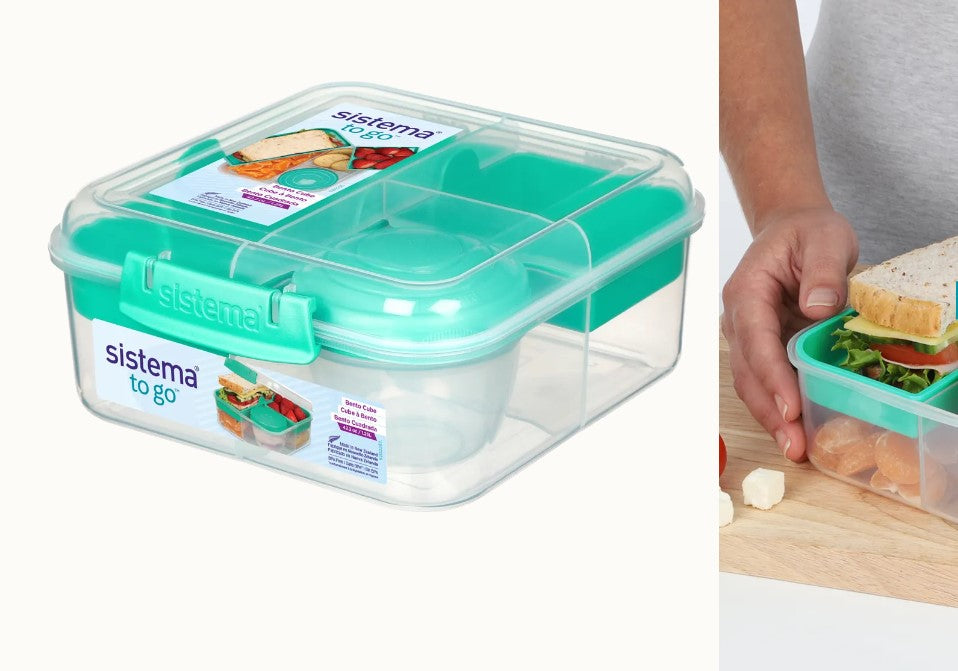 Sistema® 1.25L Bento Cube TO GO™ with Yogurt Pot