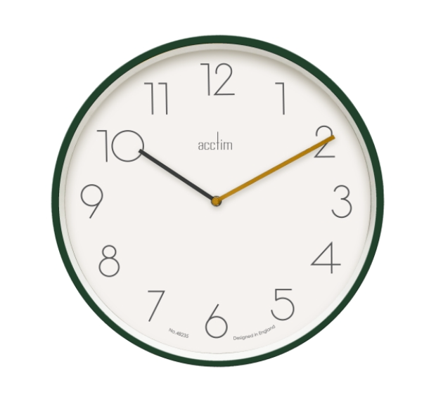 Acctim Taby 35cm Wall Clock In Lotus Green