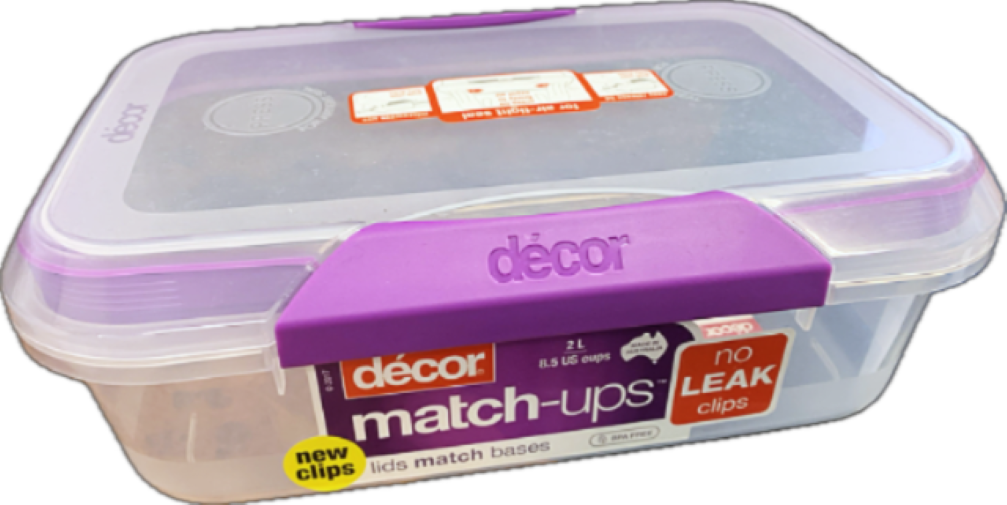 Décor Fresh Seal Clips Oblong 2L Container