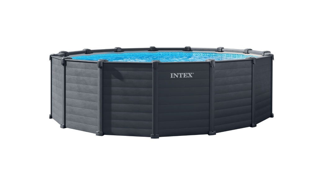 Intex 15ft Graphite Grey Panel Round Pool Set (4.78m x 1.2M)