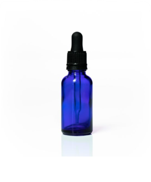 Euro Blue Glass Bottle 30ml W Tamper Dropper