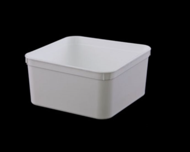 ICECREAM Pail, 2 Lit, White Base SS, Square Tub