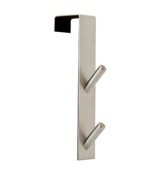 Over The Door Hooks Stainless Steel w Felt Backing Twin Hooks