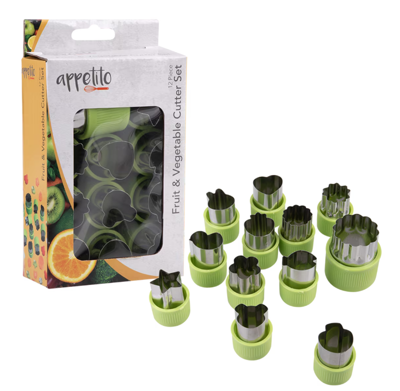 Fruit & Vegetable Cutters Set of 12 Green