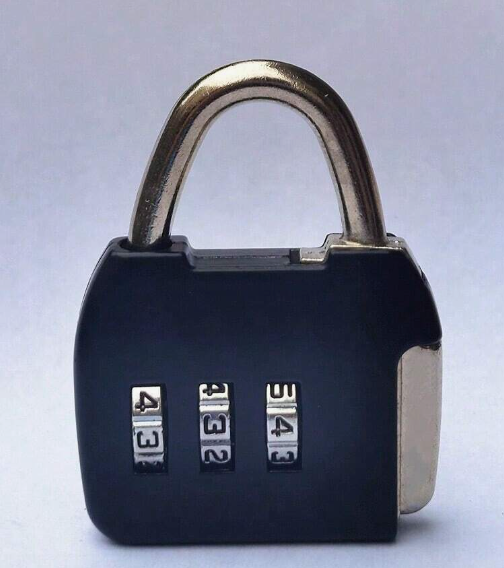 Square Black 3 Combo Padlock