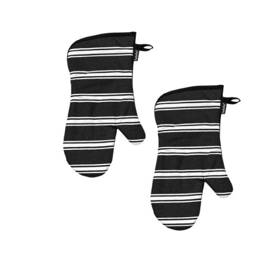 Set of 2 Butcher Stripe Navy Oven Mitt (SP)