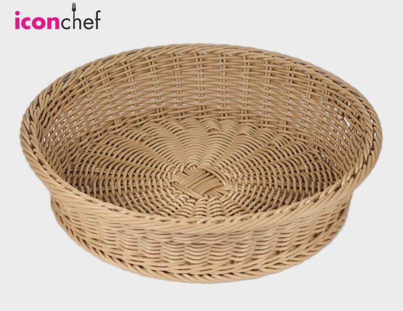 Icon Chef Round Woven Basket Tray Medium