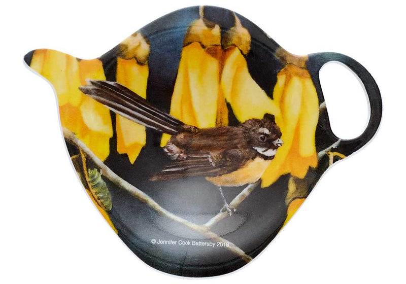 Tea Bag Holder, NZ Bird & Flora Fantail