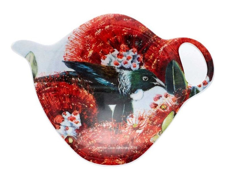 Tea Bag Holder, NZ Bird & Flora Tui