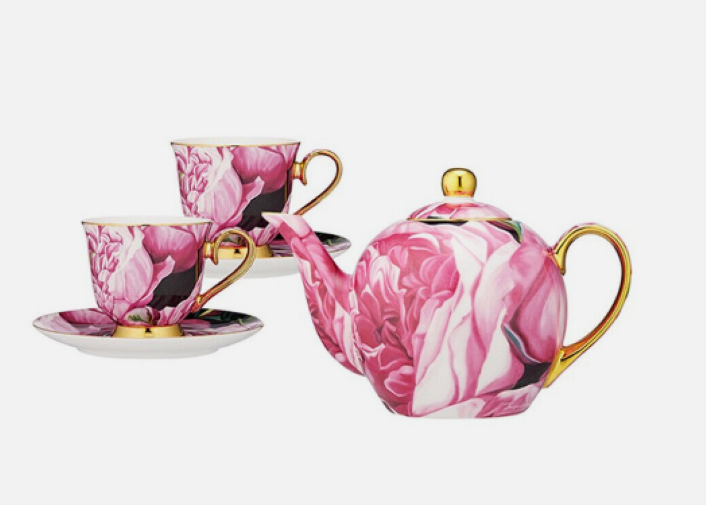 Blooms Starter Pack Teapot &  2 Tea Cup Set