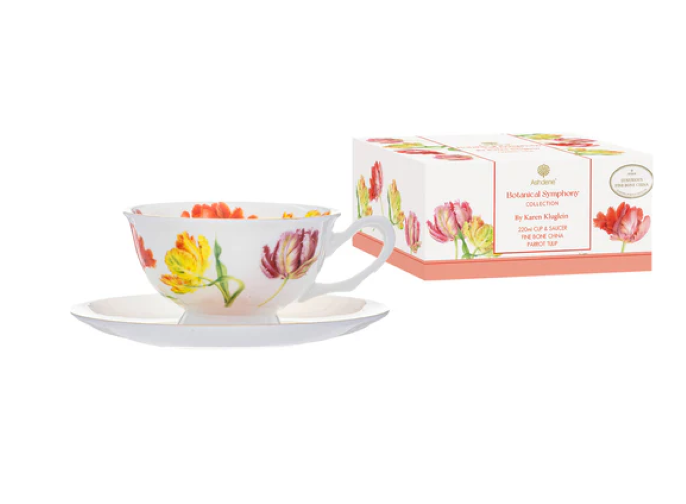 Botanical Symphony Parrot Tulip Cup & Saucer Set